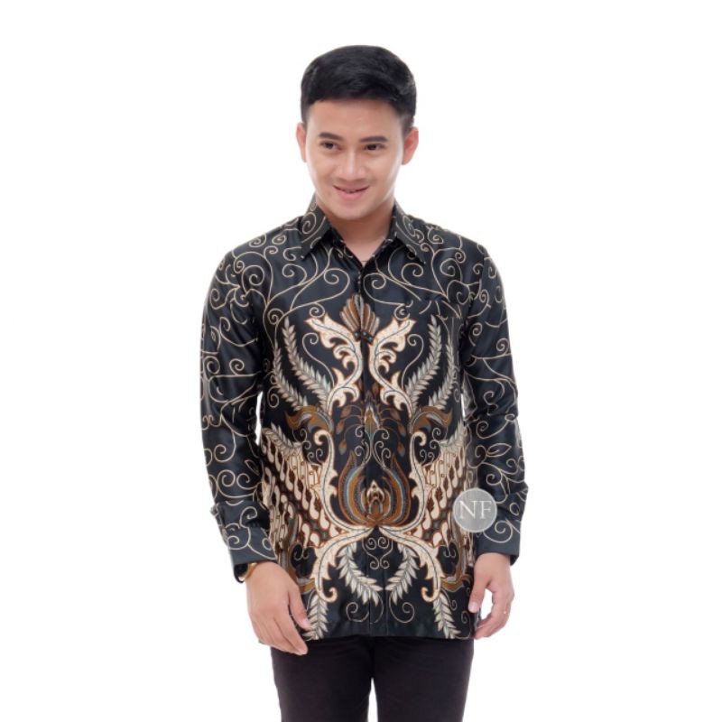 Kemeja Batik Pria Semi Sutra Silky Premium Puring Istimewa