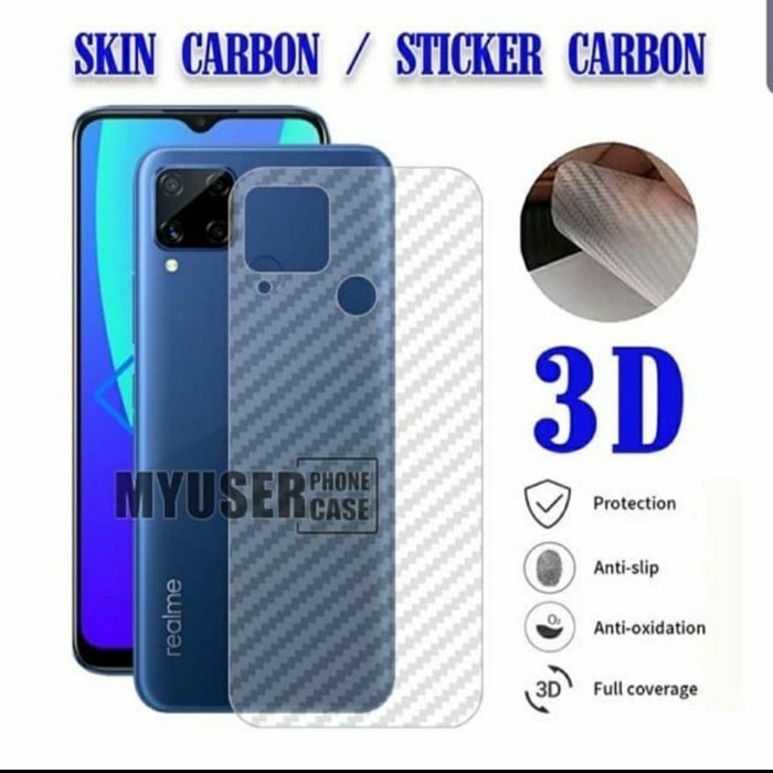 REALME NARZO 50A 50A PRIME 50 NARZO 50i NARZO 30A NARZO 20 20 PRO C17 NARZO ANTI GORES BELAKANG SKIN BACK CARBON GARSKIN MOTIF KARBON TRANSPARAN ANTI JAMUR PELINDUNG BELAKANG ANTI JAMURAN