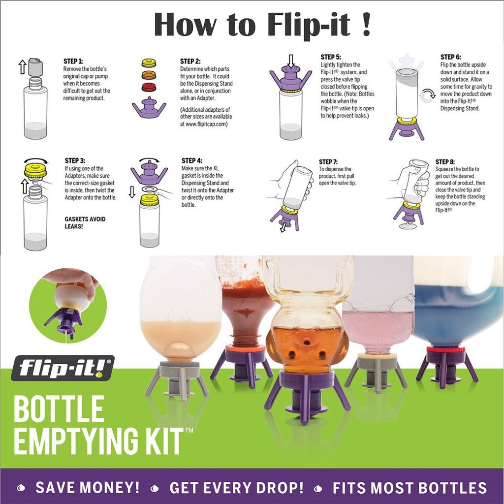 Tutup botol kecap Stand kaki saos sabun madu Flip it Bottle kickstands