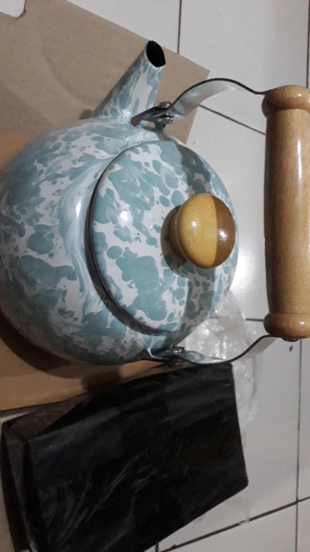 Kedaung Rome Swirl Teko Teh / Tea Kettle Sea Glass