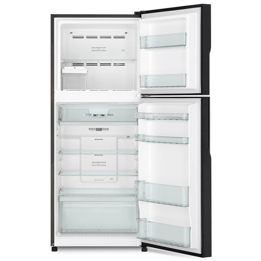 HITACHI KULKAS  R-VGX40PGD9 GBK 2 PINTU GLASS BLACK DOOR