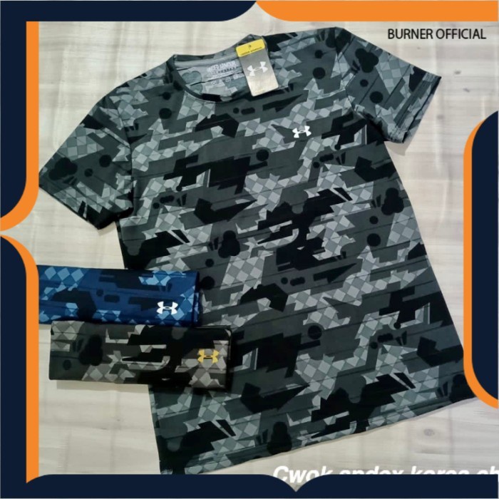 KAOS ARMY PRIA PREMIUM Loreng hijau army tentara gym camo pria fitness running