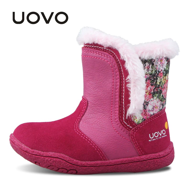 sepatu UOVO Girls Boots 2019 Winter Boots Kids Fashion Shoes Rubber Toddler Girl Winter Boots
