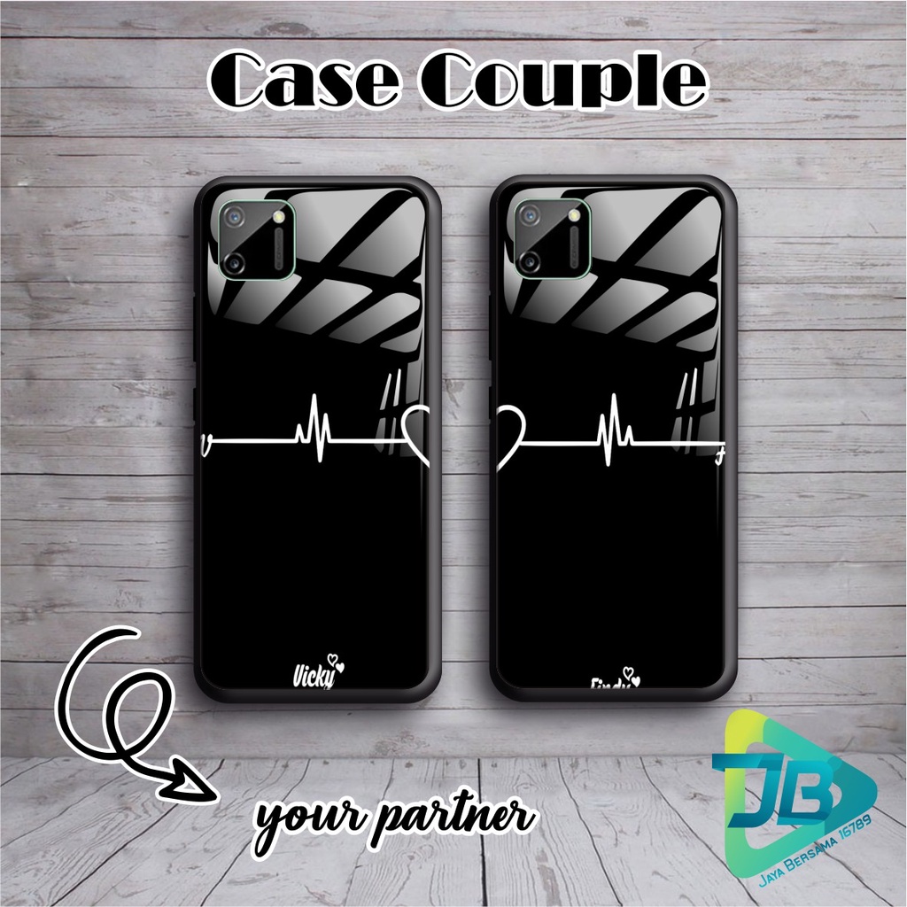 SOFTCASE BACK CASE GLASS KACA CASE COUPLE OPPO VIVO XIAOMI SAMSUNG REALME IPHONE ALL TYPE JB5113
