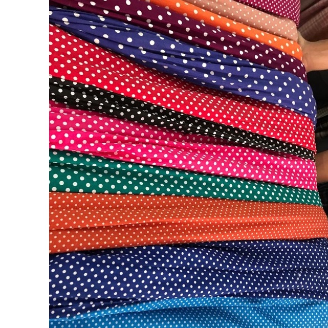 Kain Katun Meteran Motif Polkadot Kecil Warna