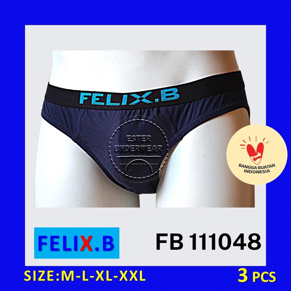 CELANA DALAM PRIA FELIX.B FB 111048 ISI 3 PCS | BAHAN KATUN