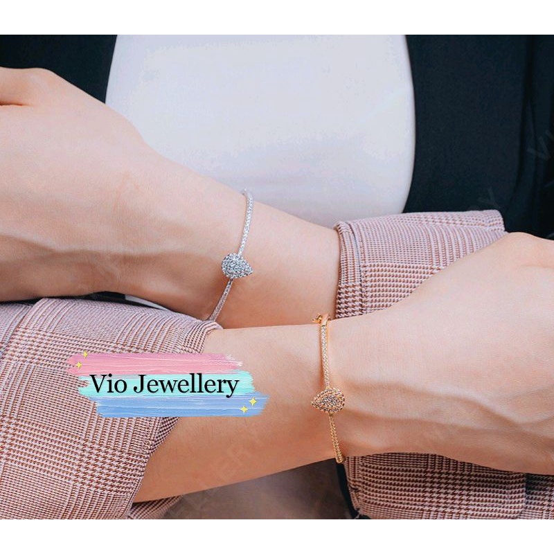 Gelang Bangle (Vier) Replika Berlian Lapis Emas / Zircon