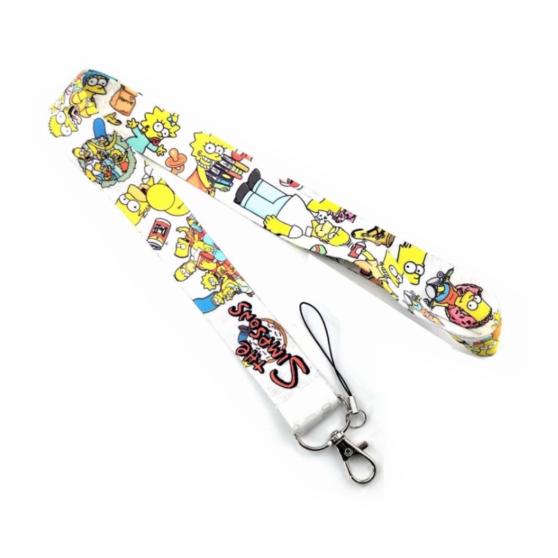 Tali Leher Simpson Lembut Tahan Lama Untuk Pemegang Ponsel Lanyard Tali Kamera Kunci ID Tag Card Anti-Lost Sling