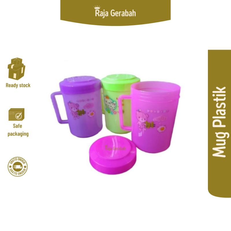 Mug Gelas Plastik tutup