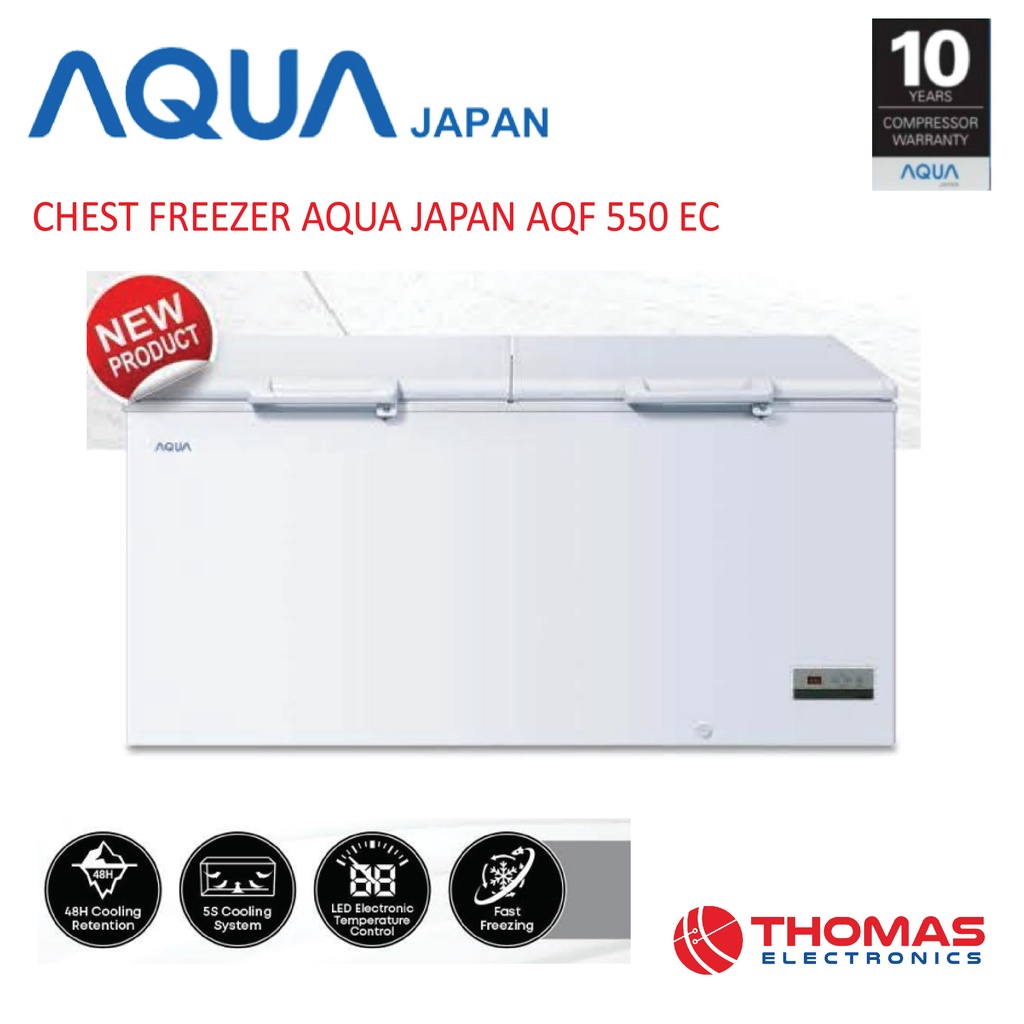 CHEST FREEZER AQUA JAPAN AQF 550 EC  Freezer Box Aqua AQF550EC GARANSI RESMI