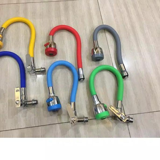 Terbaru Kran Warna Leher Angsa Fleksibel 2 Mode / Pink Ungu Hijau Biru Kuning Merah Abu Hitam