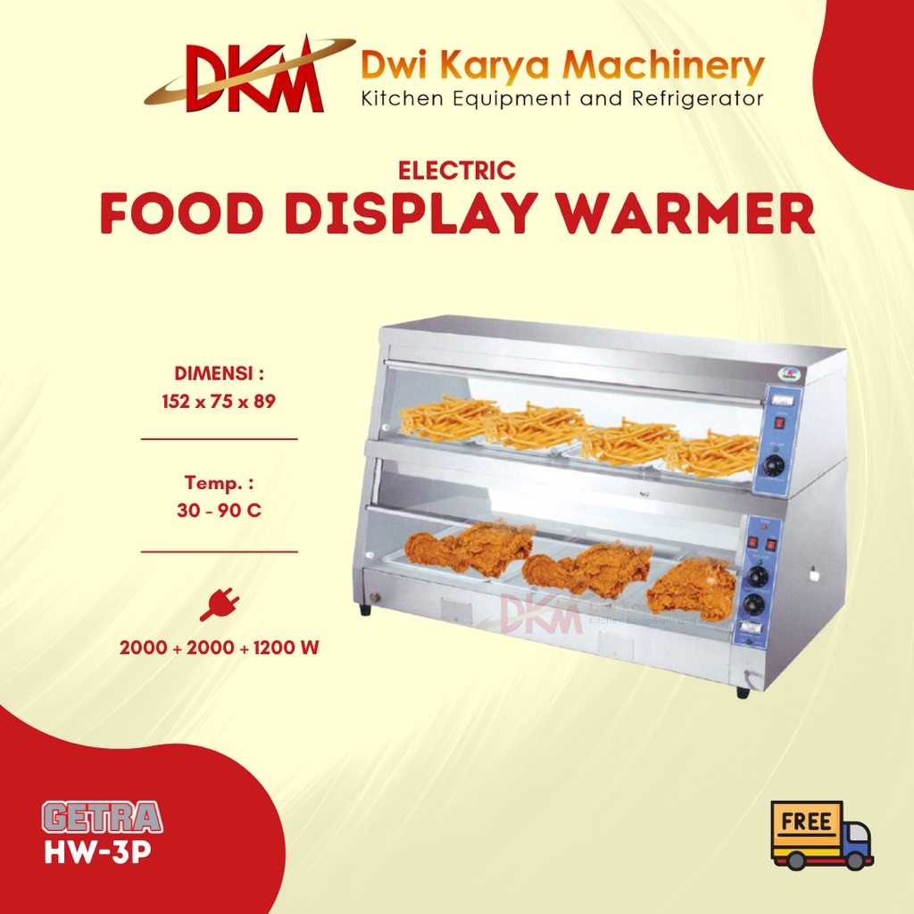 Food Display Warmer Getra / Showcase Warmer Penghangat Makanan Getra HW-3P / HW 3P