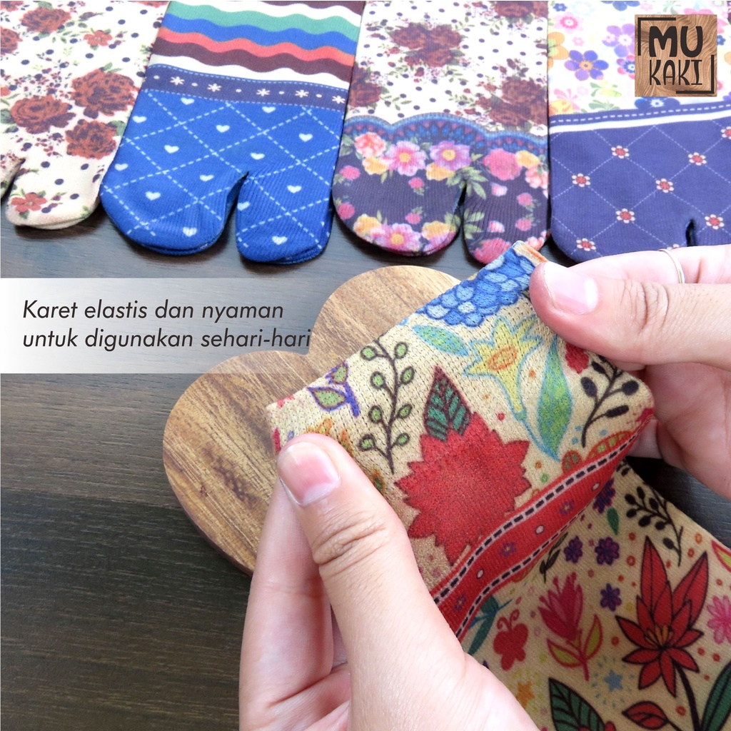 Kaos Kaki Jempol Motif Printing Cream Dewasa Mukaki Murah F