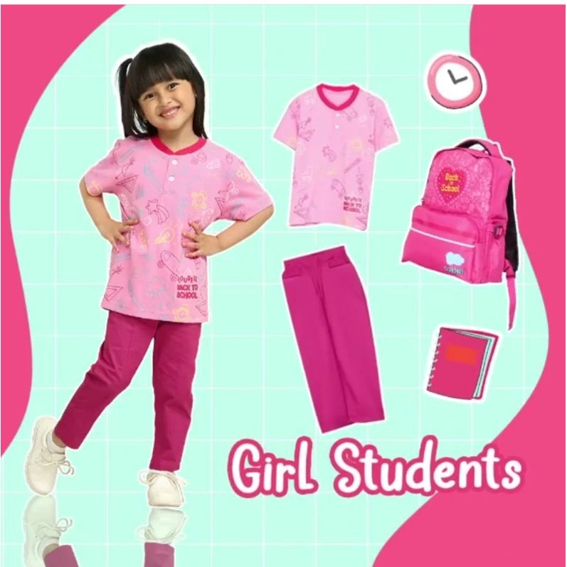 cloudbee set Free Backpack/Stelan anak cewek cowok free tas