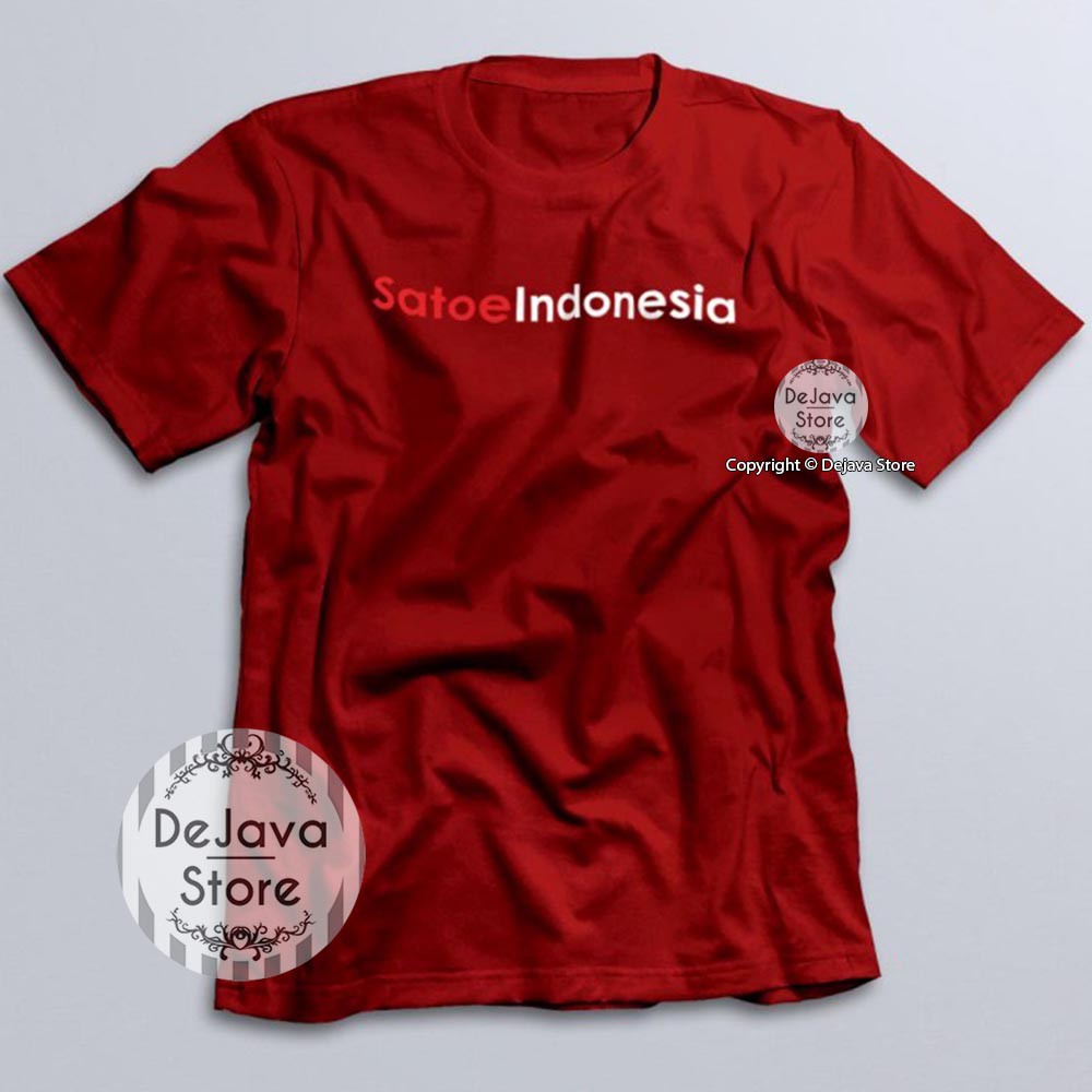 Kaos Distro Satoe Indonesia Baju Kemerdekaan Agustus Cotton Combed 30s Unisex Premium | 1630-MAROON