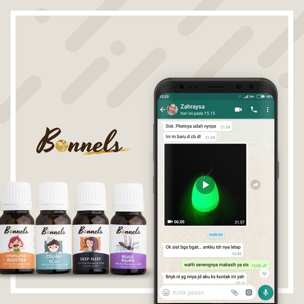 BONNELS HAPPY TUMMY ESSENTIAL OIL (Pereda Masuk Angin dan Perut Kembung)