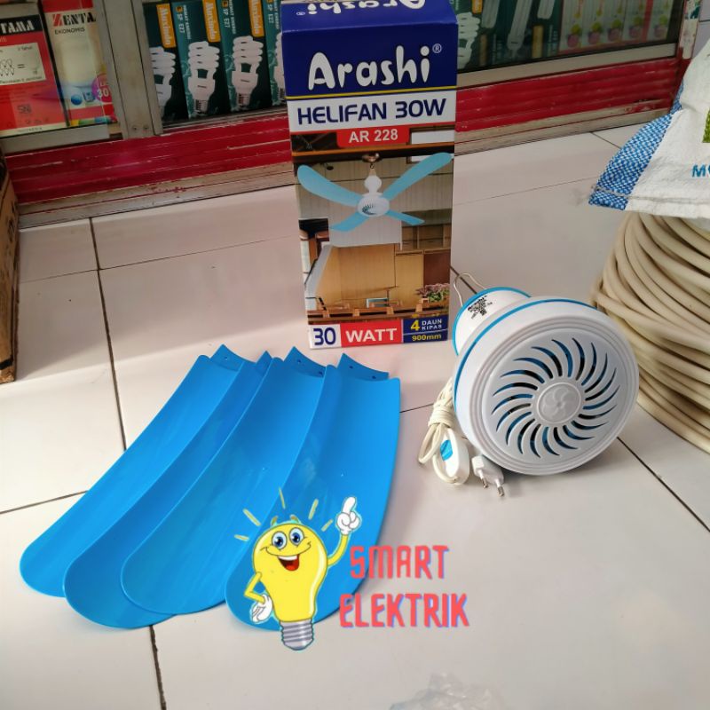 Kipas Angin Gantung Arashi Helifan 30Watt 4 Baling