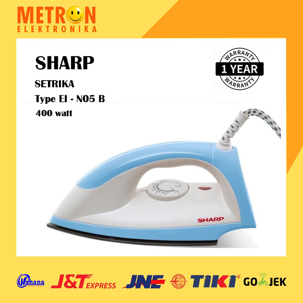 SHARP EI-N05 B / BLUE / DRY IRON SETRIKA 400 WATT / EIN05B