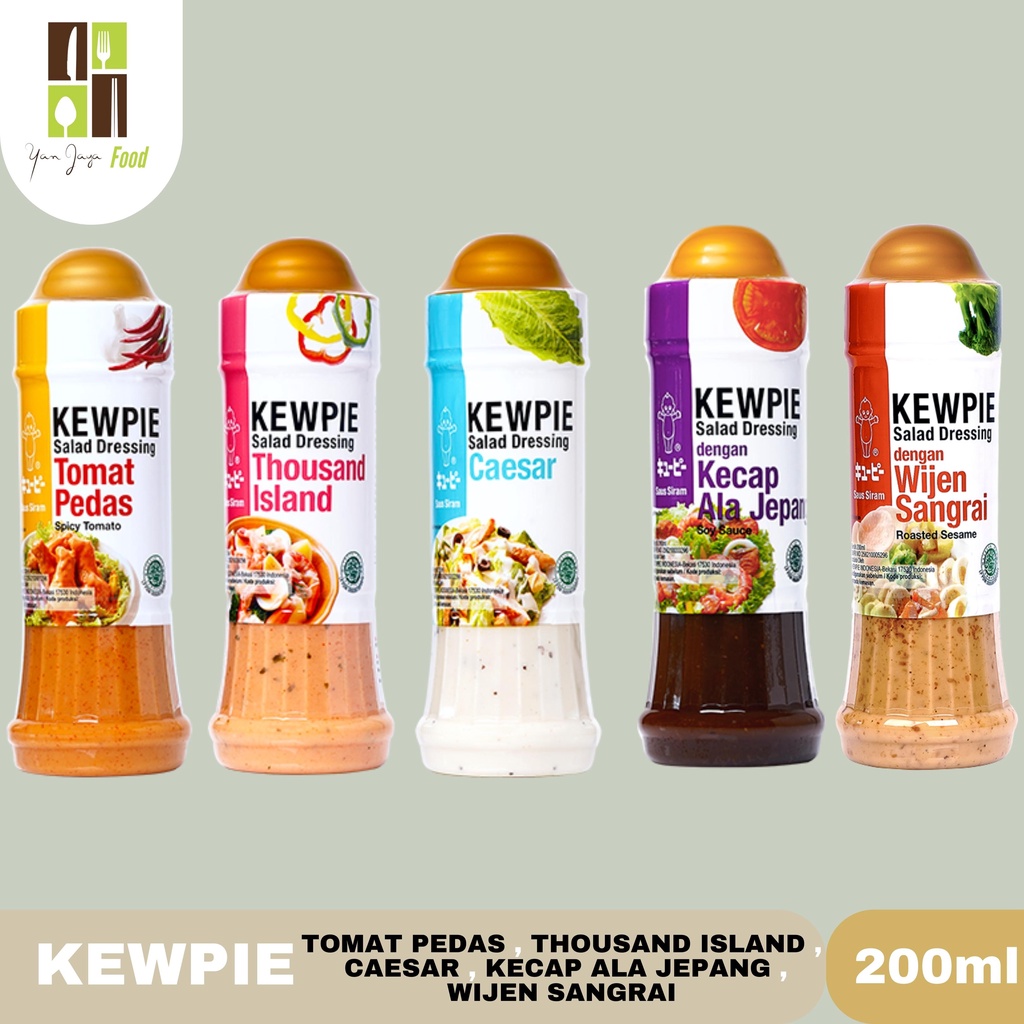 KEWPIE SAUS SIRAM WIJEN SANGRAI / TOMAT PEDAS / CAESAR / THOUSAND ISLAND / KECAP JEPANG SALAD DRESSING 200ML