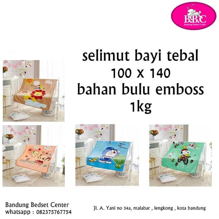 selimut bulu bayi emboss 100 x 140