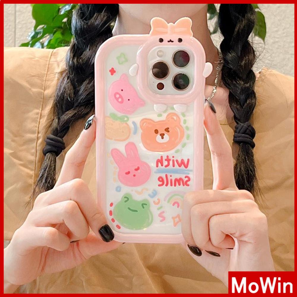 iPhone Case Silicone Soft Case Clear Case Airbag Shockproof Protection Camera Shiny Feel Bear Cartoon Cute Compatible For iPhone 11 Pro Max 13 Pro Max 12 Pro Max 7Plus xr XS Max