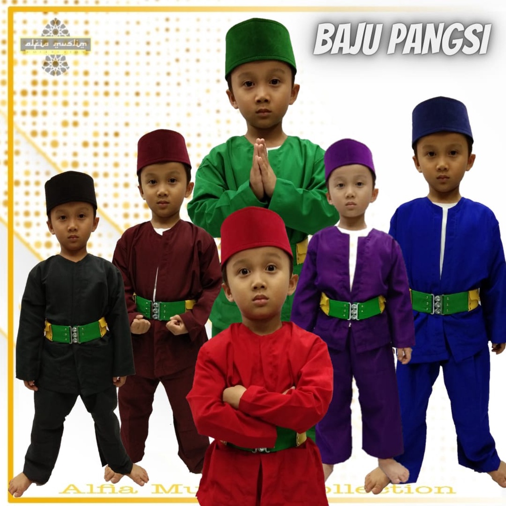 TERMURAH!!! STELAN BAJU PANGSI ANAK SATU SET BAJU CELANA SABUK PECI KHAS BETAWI