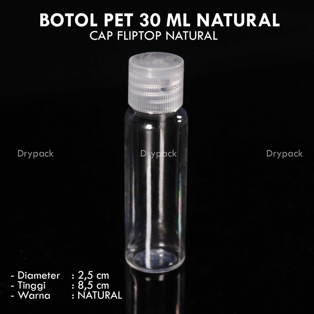 Botol PET 30 ML Natural Fliptop