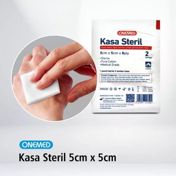 KASA STERIL 10x10cm ONEMED 8PLY ISI 2 LEMBAR / KASA STERIL 7.5x7.5cm ONEMED 8PLY ISI 2 LEMBAR / KASA STERIL 5x5cm ONEMED 8PLY ISI 2 LEMBAR