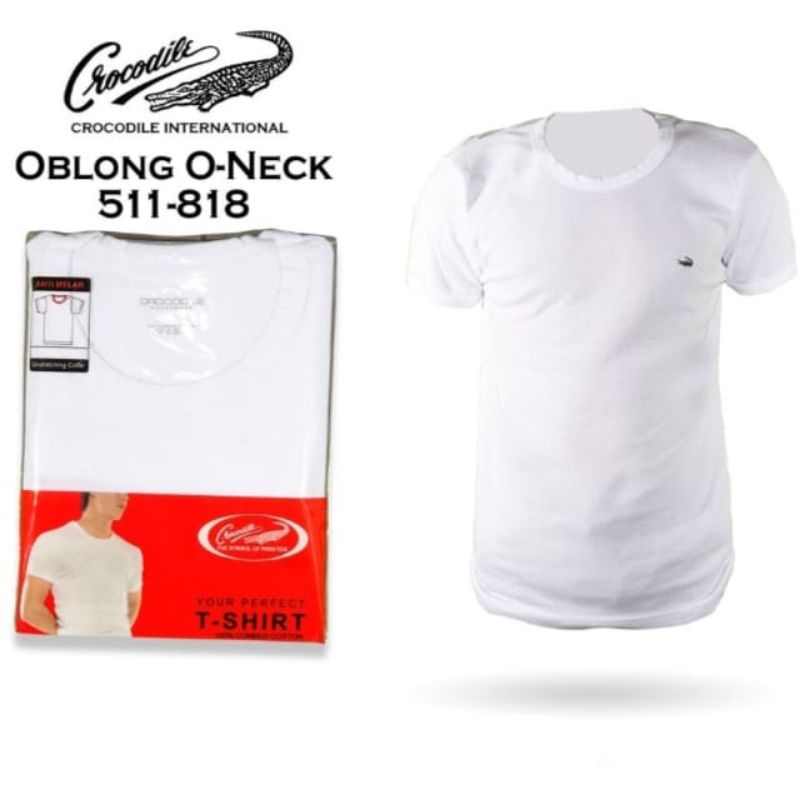 CROCODILE kaos Oblong 100% Combed cotton 818 O-Neck Anti Melar Original