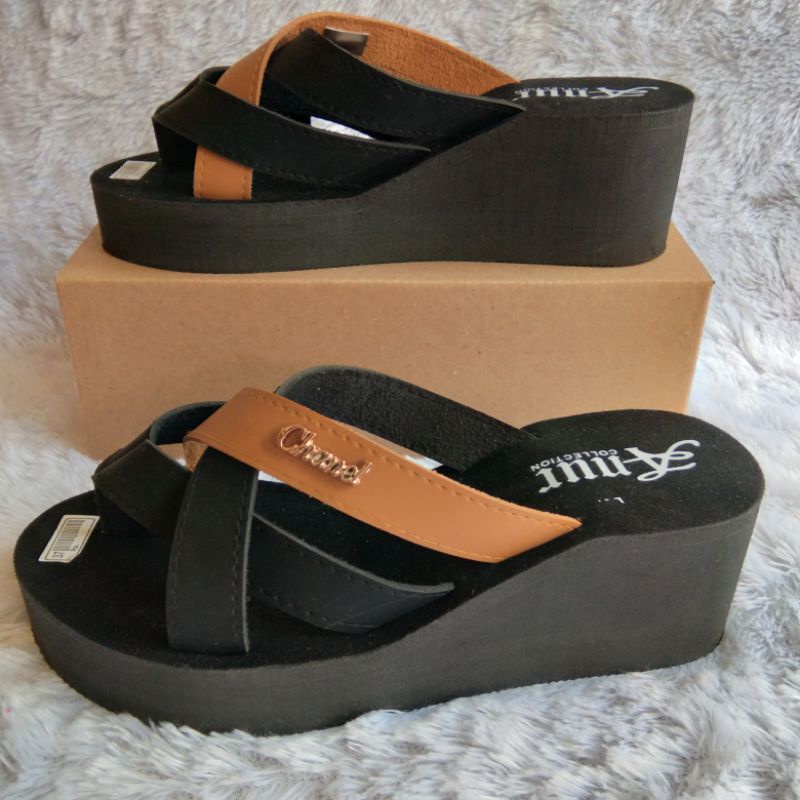 ANUR-sendal selop wanita terbaru wedges selop silang