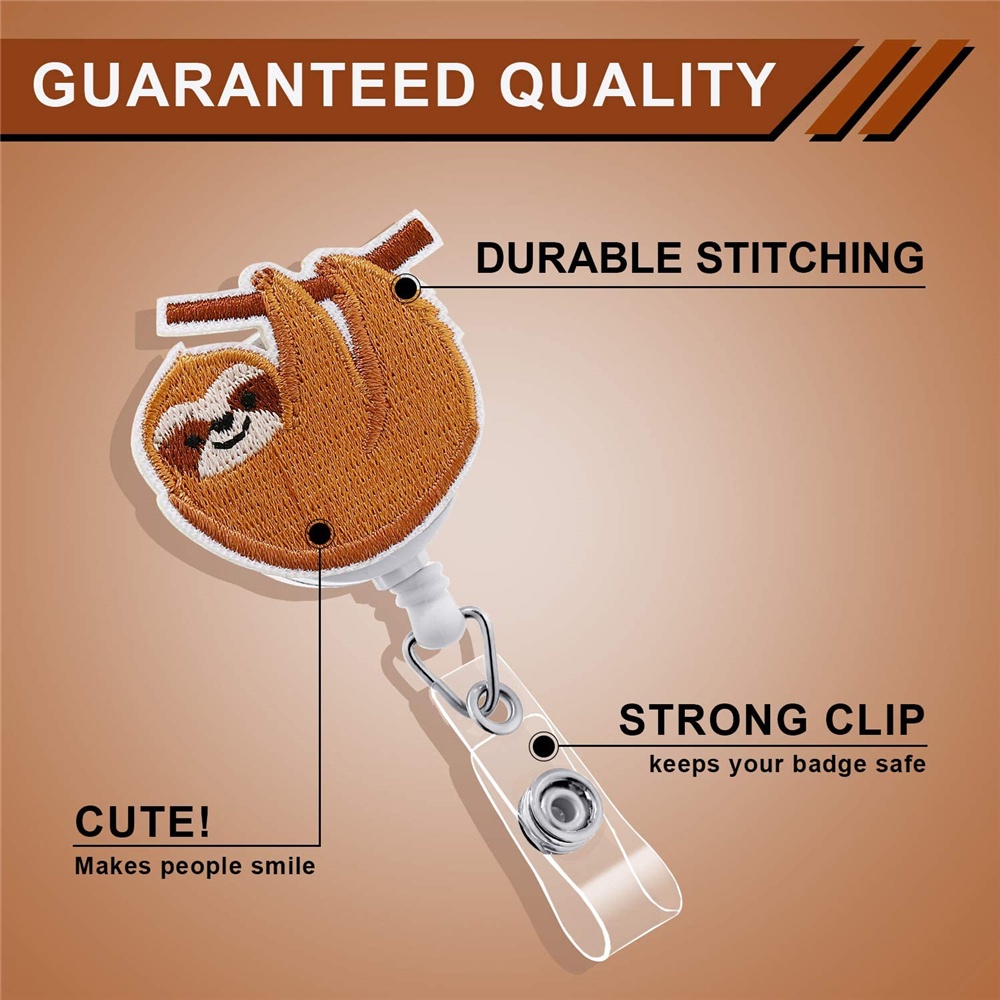 ELEGANT Durable Name Card Holder Sloth Badge Holder Clip ID Badge Holder Card Holder Clip Office Supplies ID Card Nurse Doctor Work Card Lovely Name Tag Holder