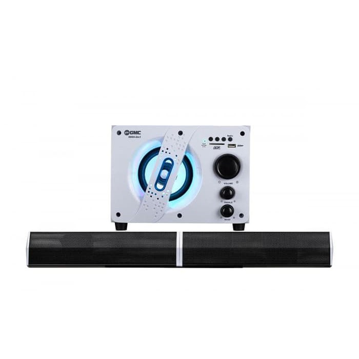 Salon GMC Putih Bluetooth Radio USB Speaker Aktif Model Baru 2in1 - Bi
