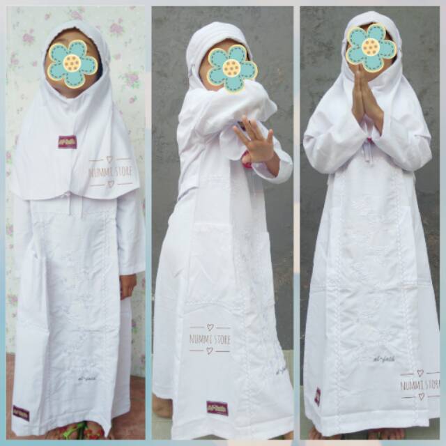Baju Gamis Anak Perempuan Putih Polos/ Gamis Anak Manasik