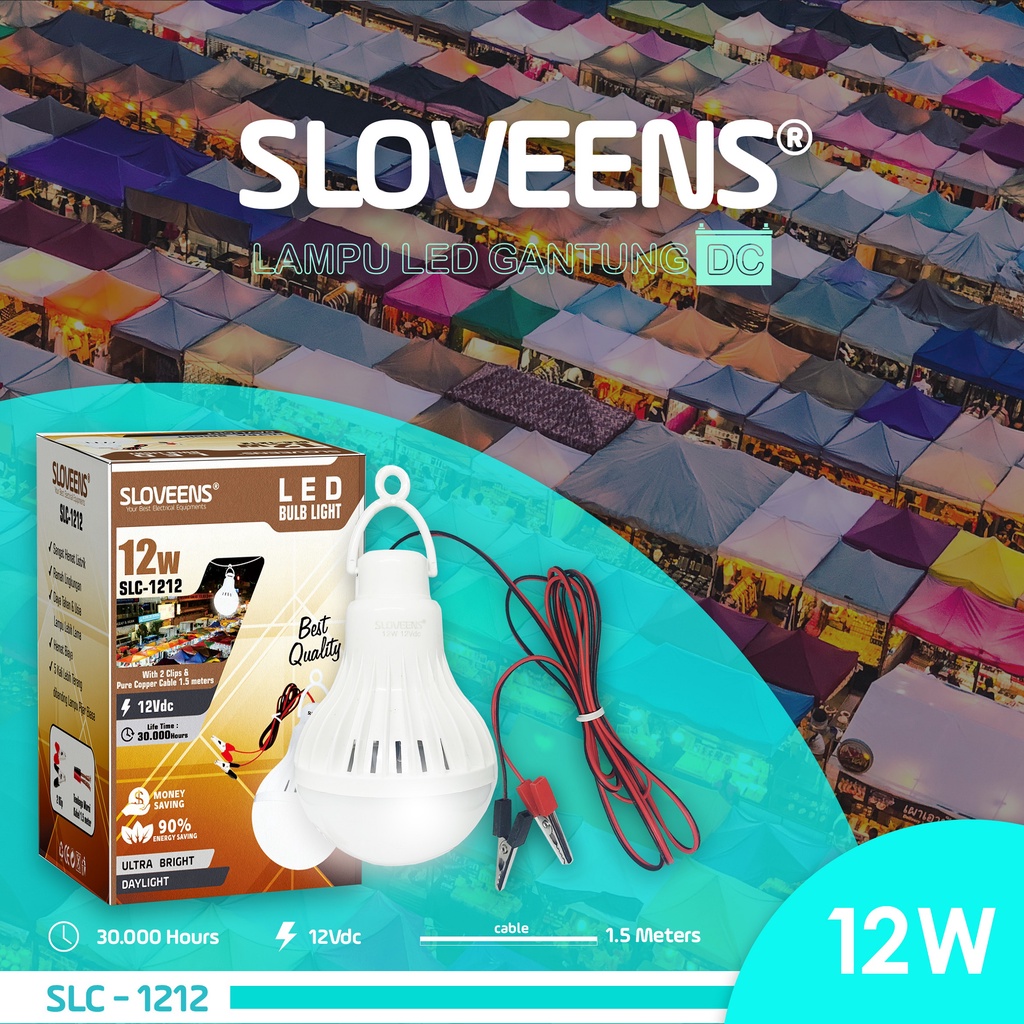 [COD] Bohlam Lampu DC / Aki Sloveens FREE ONGKIR