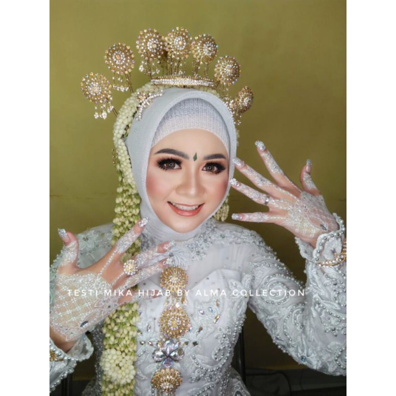 mika hijab mika pengantin hijab/hiasan kepala/hijab