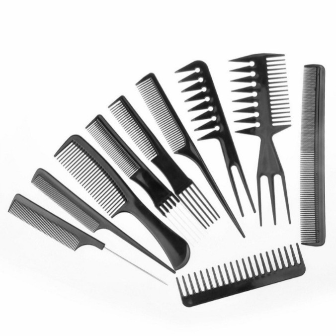 Sisir Rambut Wanita Pria 1 set isi 10 pcs / Sisir Rambut Babershop