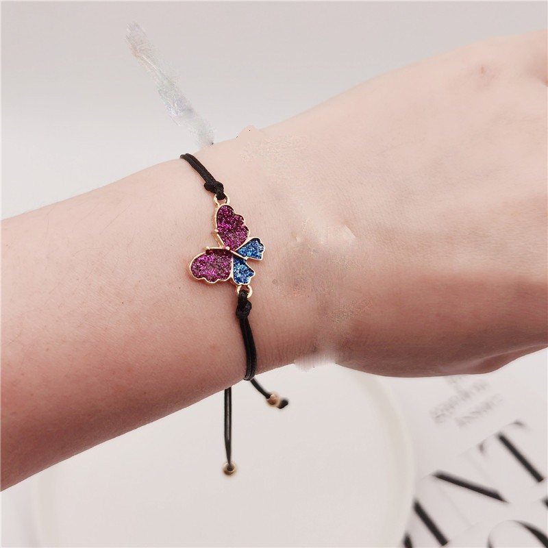 Gelang tali persahabatan anyaman krisan bunga matahari fashion wanita Korea pria couple bracelet daisy hitam