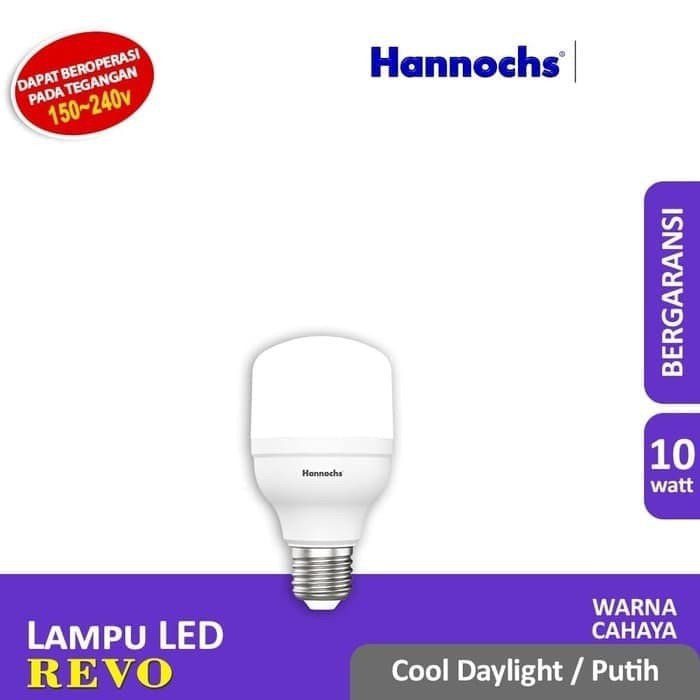 HANNOCHS Lampu LED REVO 10 Watt - Cahaya Putih - Garansi 1 Tahun