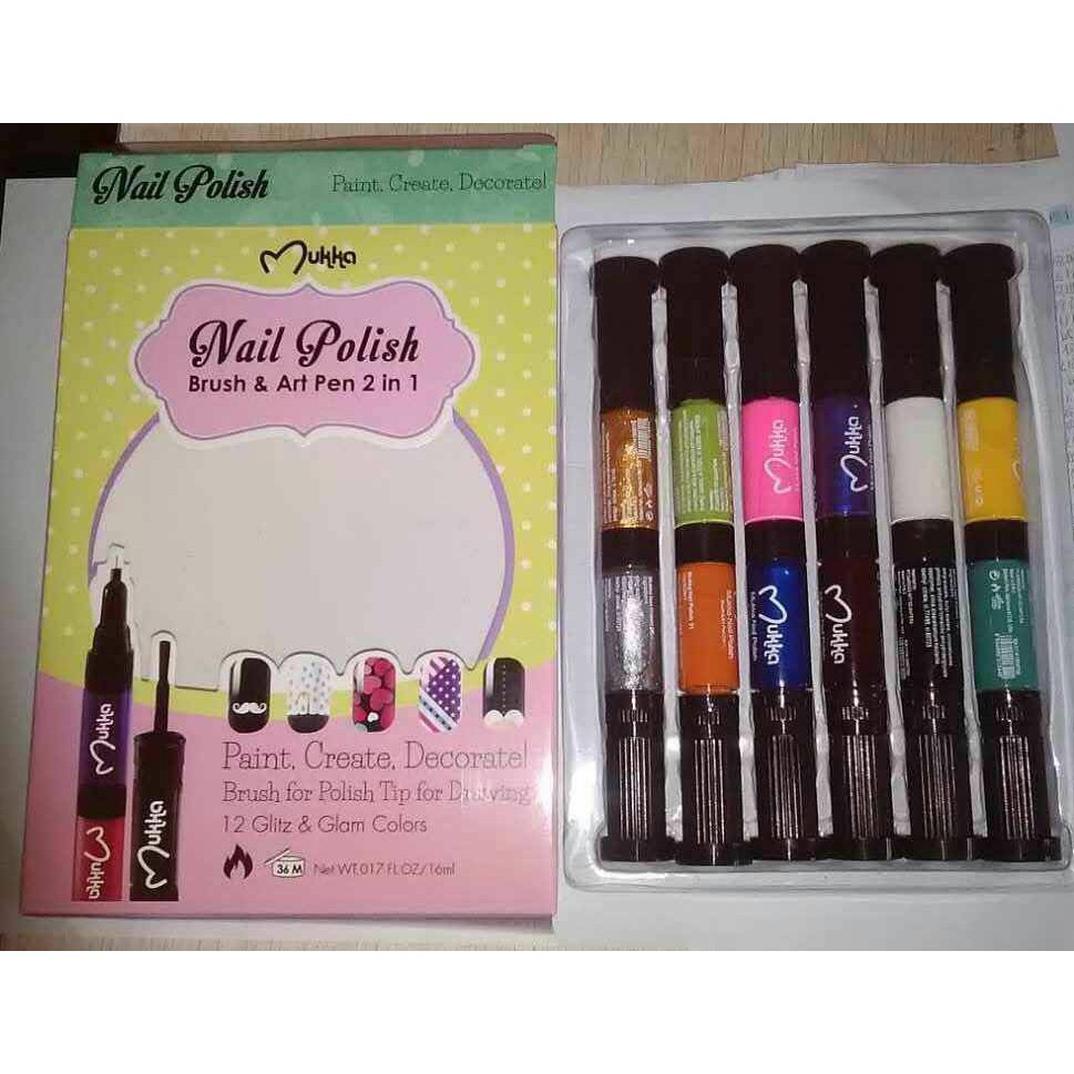 

[NAIL ART PEN] MUKKA BRUSH & ART PEN 2in1 / HARGA SATUAN BELI MINIM 6