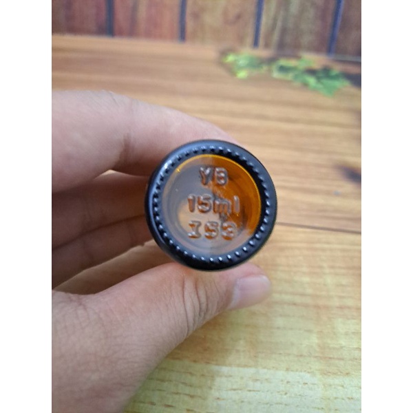 botol kaca 15ml amber coklat (tampa tutup)