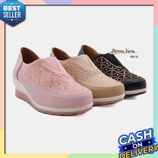 Sandal Wedges Wanita  Sepatu Wejes Pesta Kondangan Sendal Wedges Korea Murah Cewek Kerj FZ82 Monna V