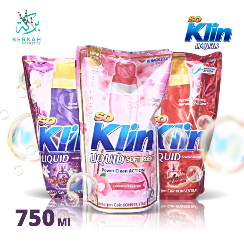 So Klin Liquid Detergent Cair Refill 750ml