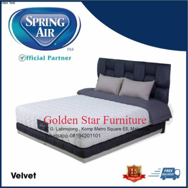 SET / Kasur Spring Air Velvet HD Spring Bed 100/120/160/180/200 springbed 120x200 160x200 180x200