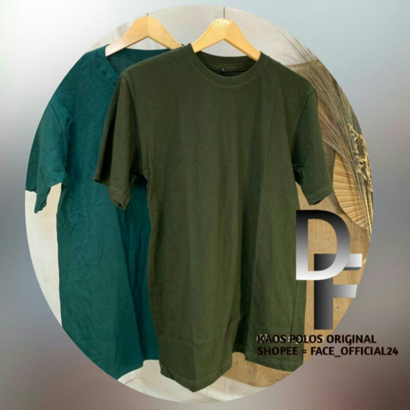 kaos polos termurah cotton combed 24's original || hijau botol & hijau army