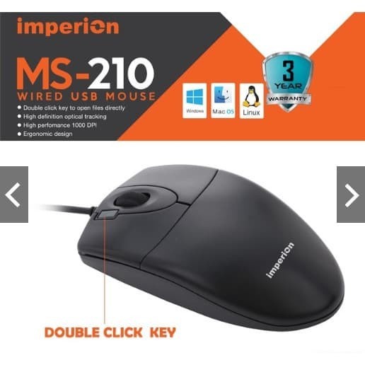 IMPERION MS-210 WIRED MOUSE USB OPTICAL - MOUSE USB OPTIC MS210