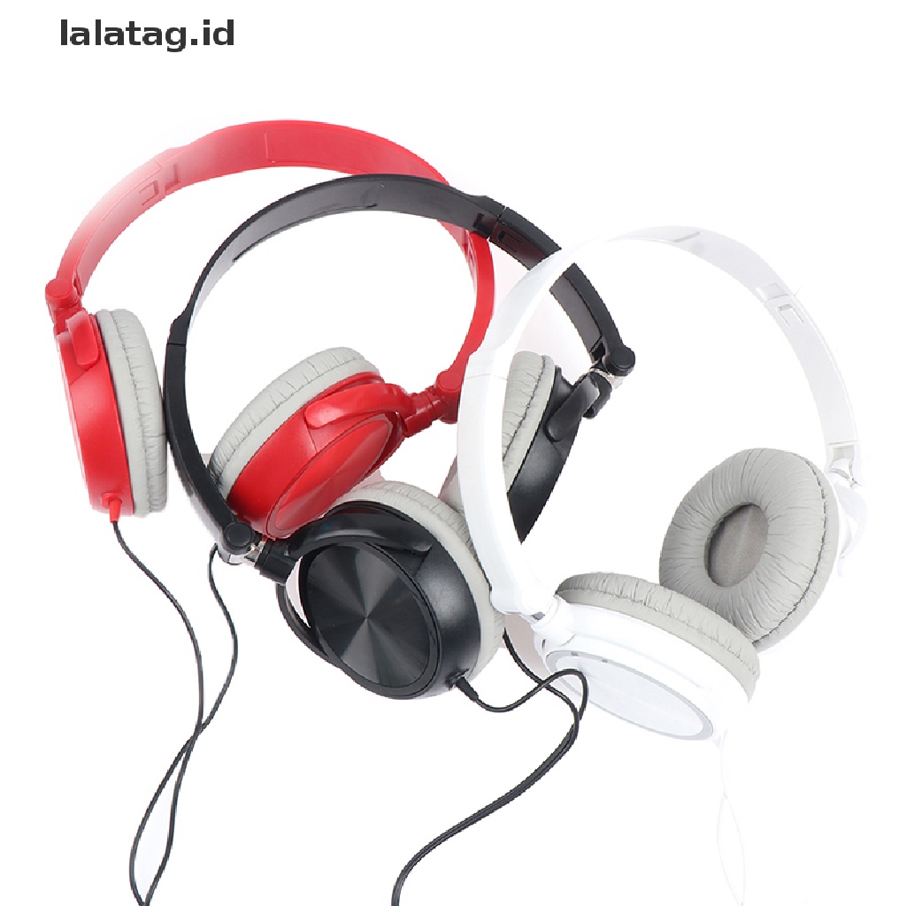 (lalatag) 1pc Headphone Kabel Lipat Deep Bass On-Ear Tanpa Mic