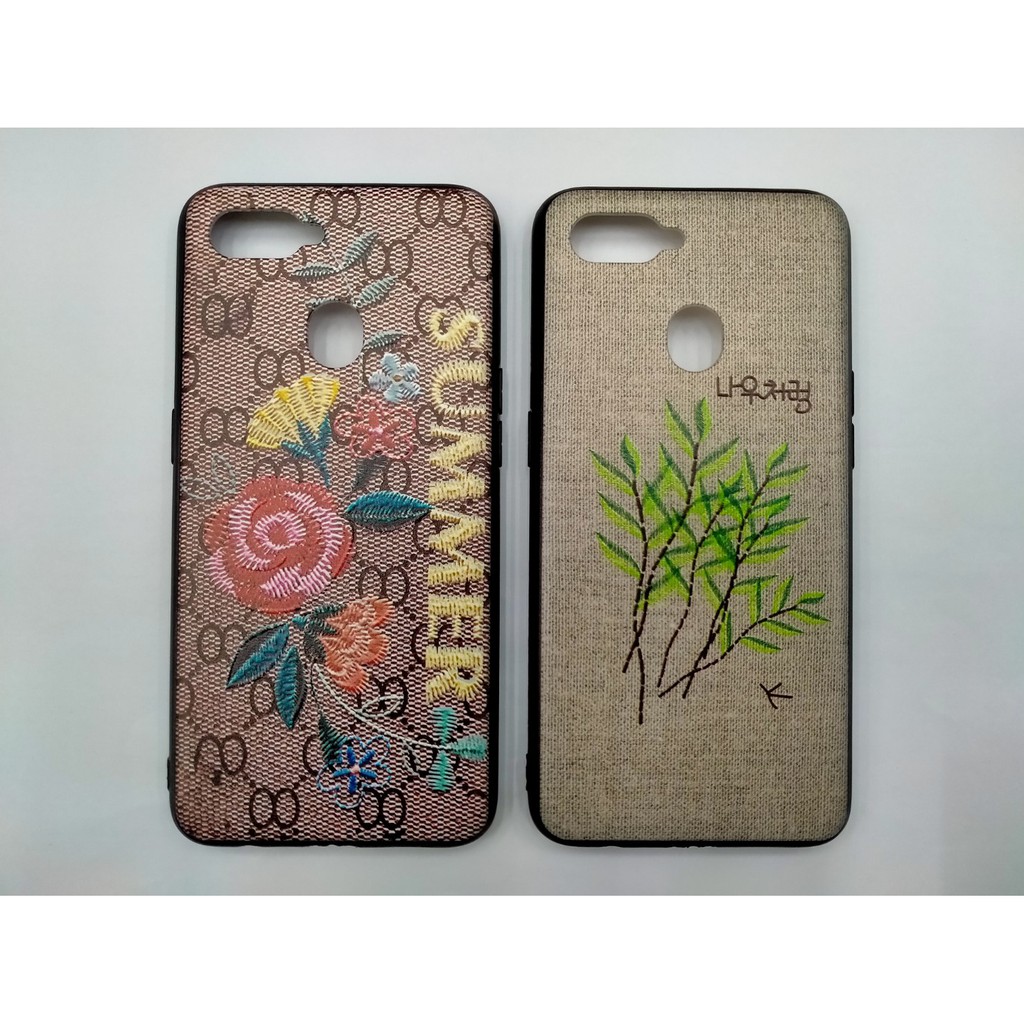 Case Bordir Flower Oppo A5S A7 A12 A11k A15 A15S A37 NEO 9 Motif Timbul 3D Bunga