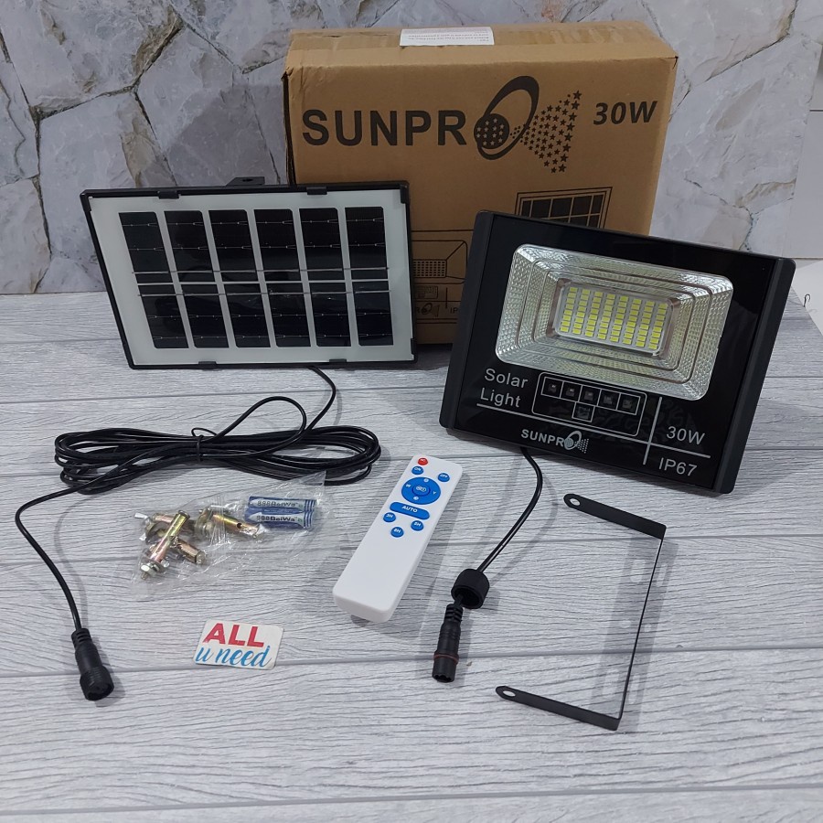 Lampu Solar 30W Cahaya Putih IP67 Water Resistance Sunpro 30W ORIGINAL