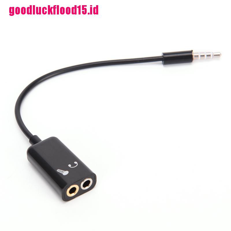 (LUCKID) Kabel Splitter Audio jack 3.5mm Ke Headphone / Mic Bentuk Y