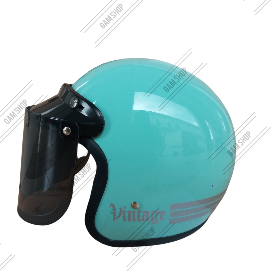 HELM BOGO CLASSIC DEWASA TOSCA / HIJAM SALEM KACA DATAR SMOKE